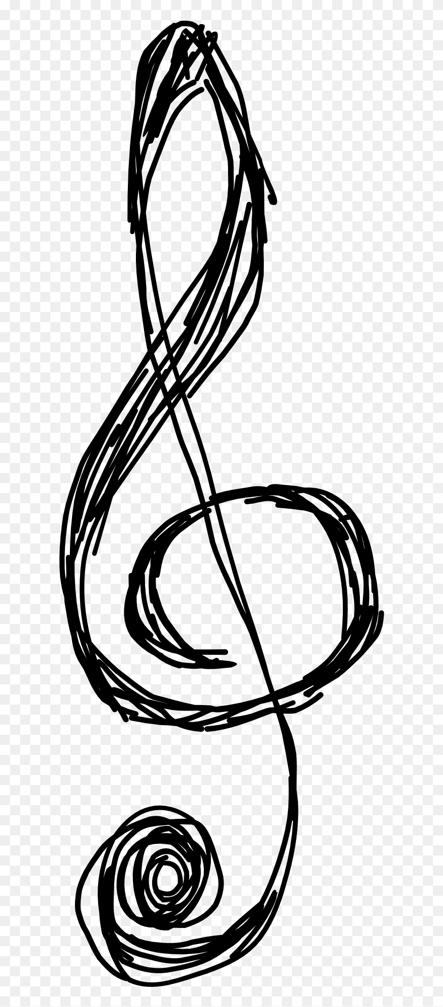 Illustration Of A Treble Clef - Drawn Treble Clef Clipart