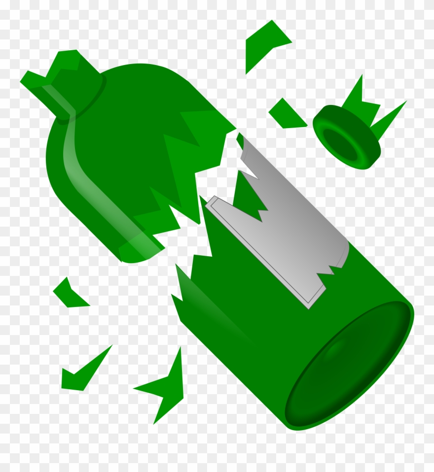 Collection Of Broken Glass Bottle High - Breaking A Glass Clipart - Png Download