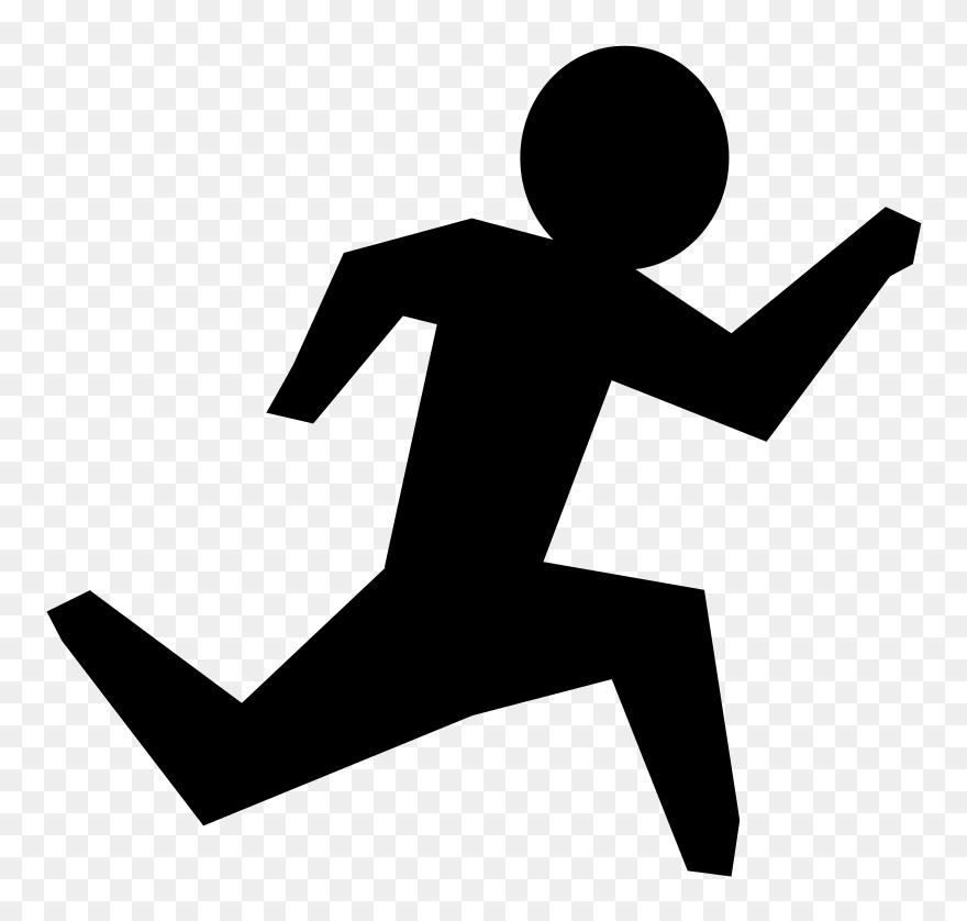 Running Man Clip Art At Clipart Library - Black And White Person Running - Png Download