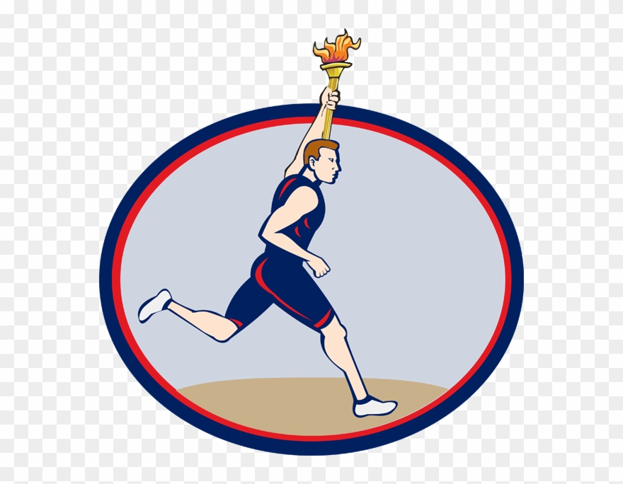 Clipart Info - Olympic Torch Runner Clipart - Png Download