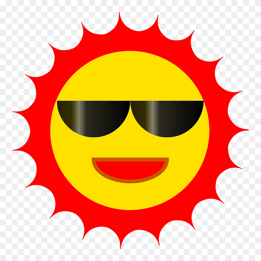 Summer Clipart Sunny - Sun With Glasses Png Transparent Png