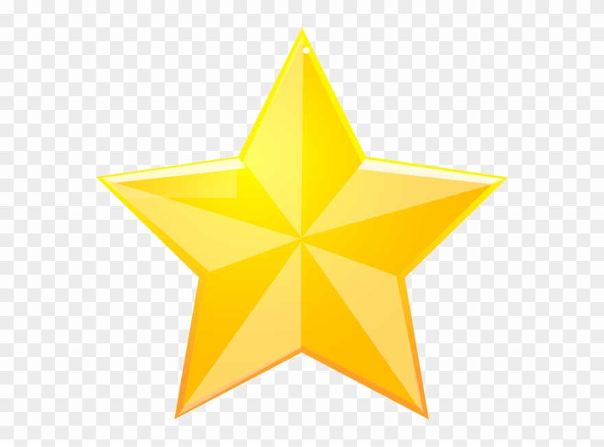 Shaded Yellow Star Clip Art - Star Transparent Background - Png Download