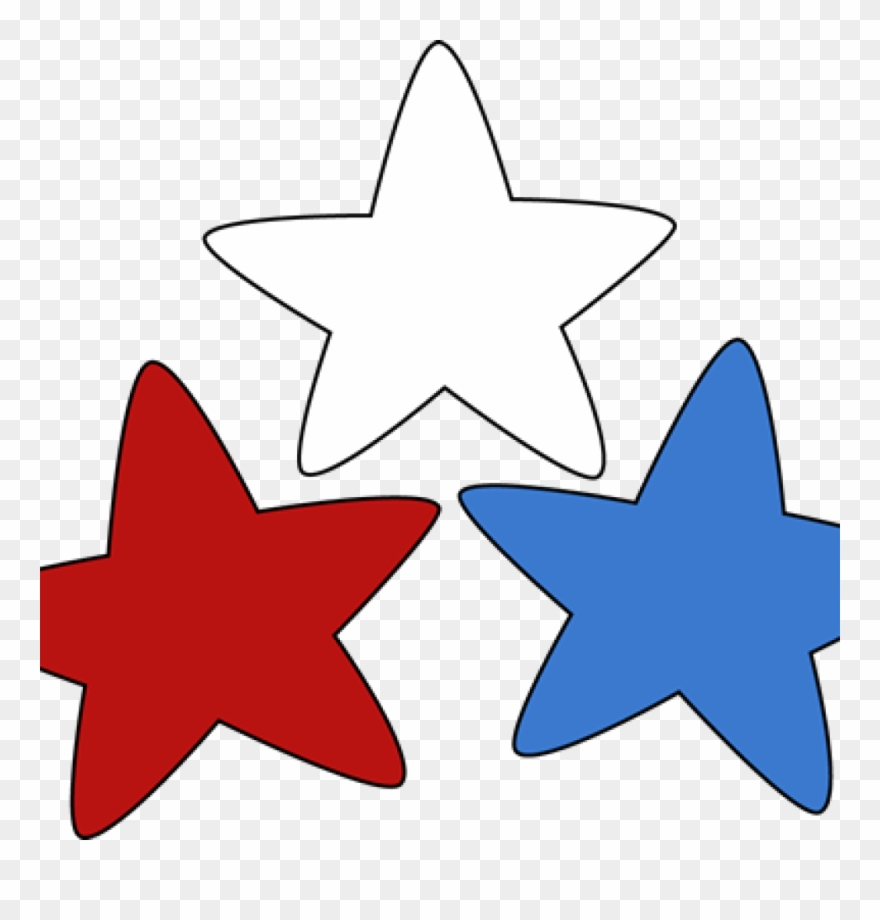 White Star Clipart Clip Art Images Free - Red White Blue Stars Clipart - Png Download