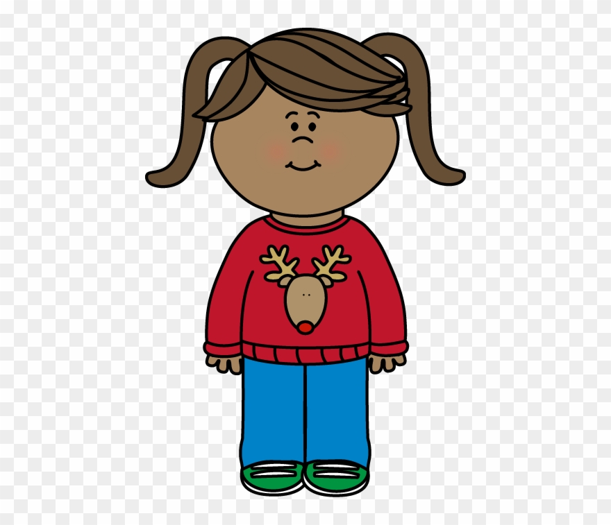 Free Christmas Sweater Clip Art From Mycutegraphics - Wearing Sweater Clipart - Png Download