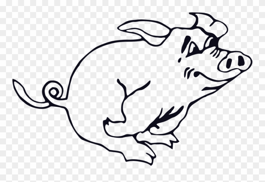 Clipart - Running Pig - Snowball From Animal Farm Clip Art - Png Download