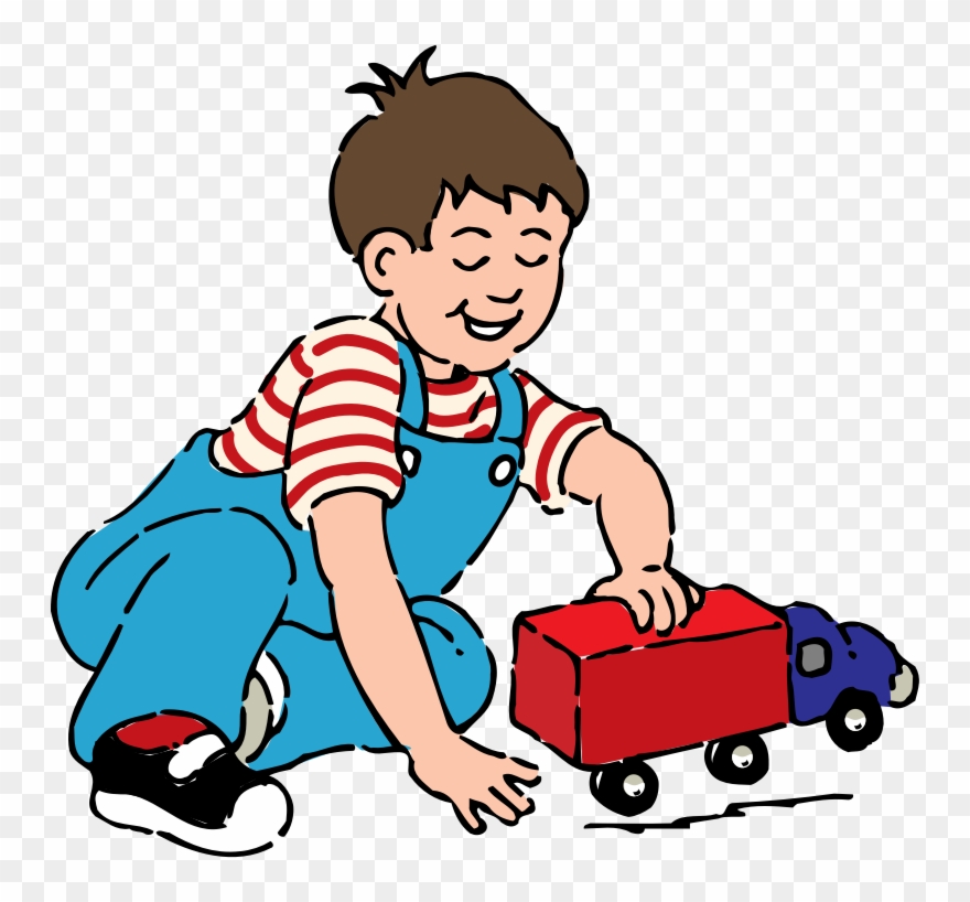 Clip Art Children Playing - Boy Playing With Toy - Png Download