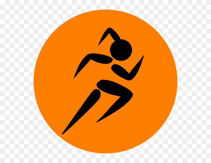 Girl Running - Orange Cross Country Symbol Clipart