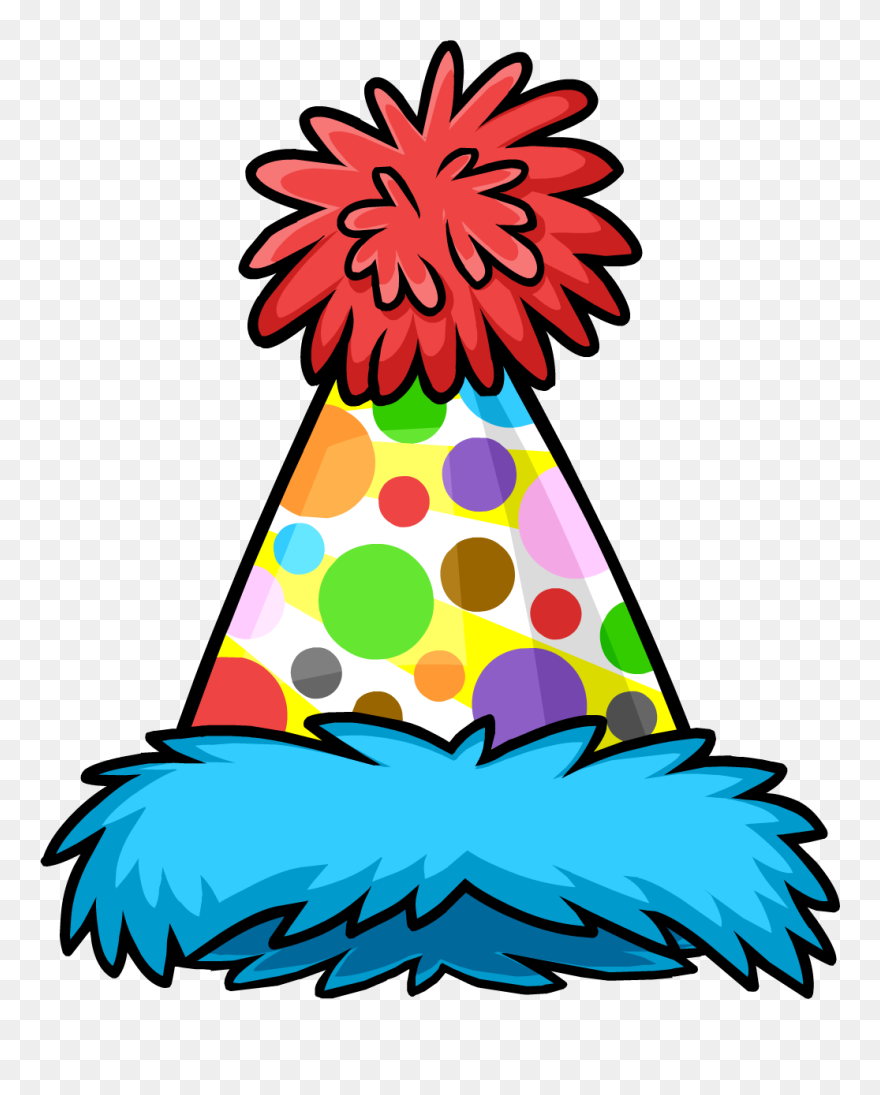 Mini Polka Dot Puffle Hat - Transparent Background Birthday Hat Clipart