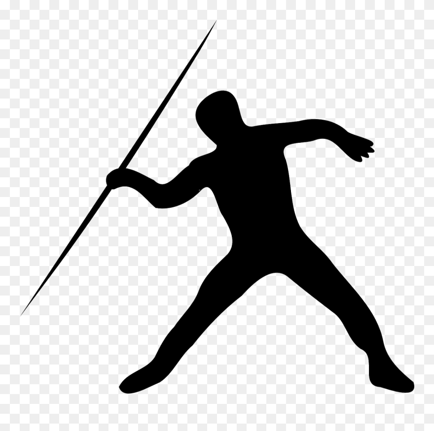 Track & Field Sports Running Sprint Silhouette - Javelin Thrower Silhouette Clipart