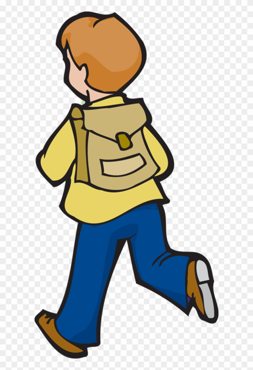 Boy With School Bag Clipart - Png Download
