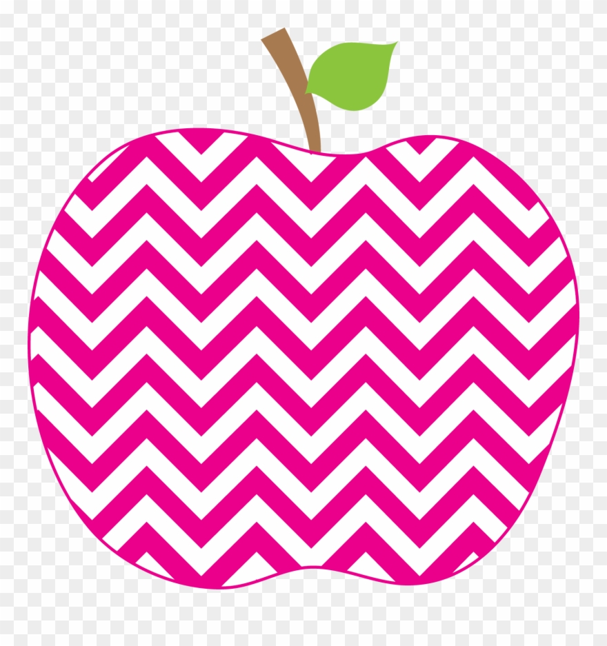 28 Collection Of Chevron Apple Clipart - Pink Chevron Apple - Png Download