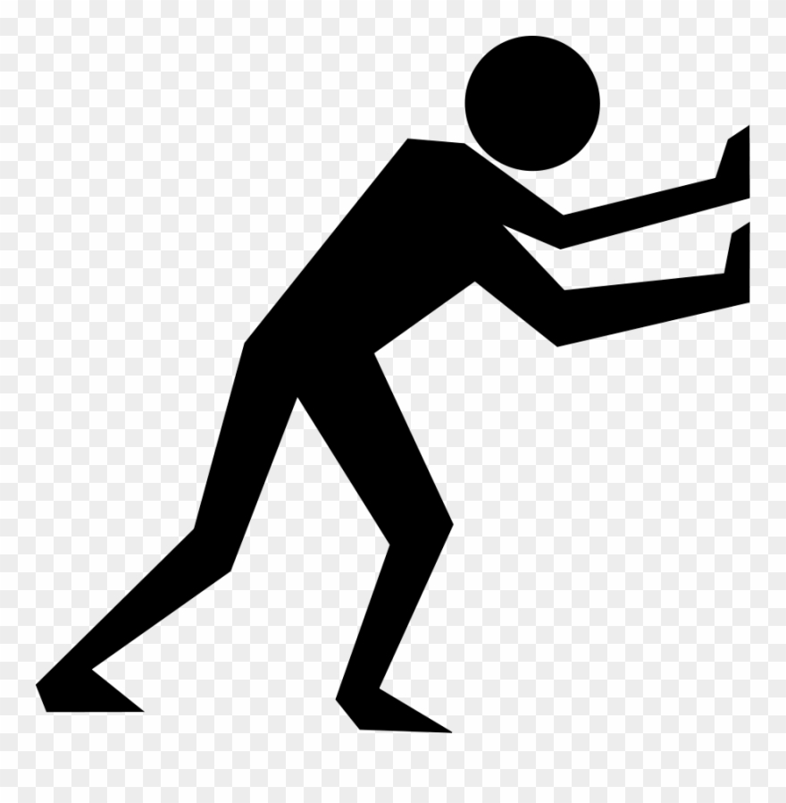 Running Man Stick Figure - Push Clipart - Png Download