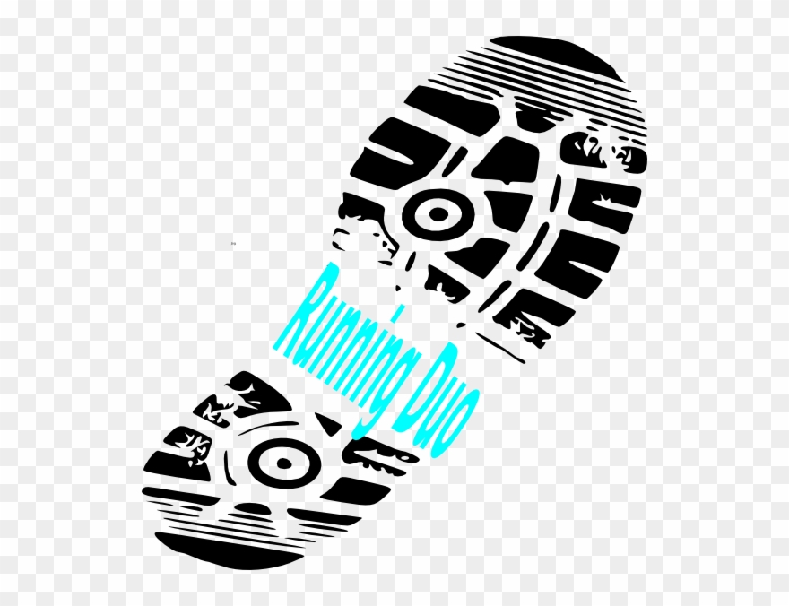 Running Shoe Print Running Duo Clip Art - Running Shoe Clipart Free - Png Download