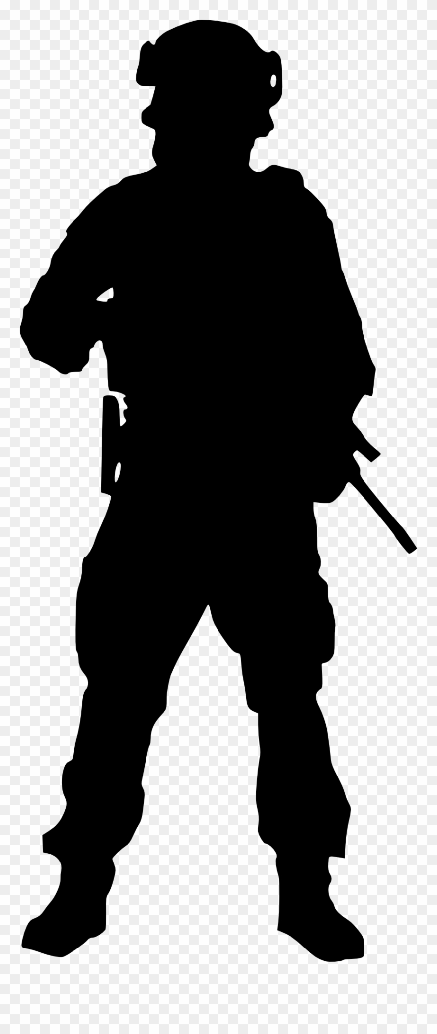 Running Soldier Silhouette - Soldier Silhouette Transparent Background Clipart