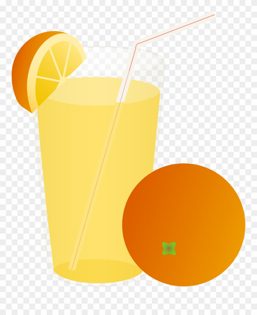 Cup Clipart Straw - Orange Juice Cartoon Transparent Background - Png Download