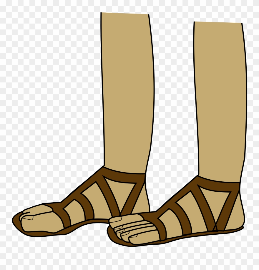 Sandal Clip Art Download - Feet In Sandals Drawing - Png Download