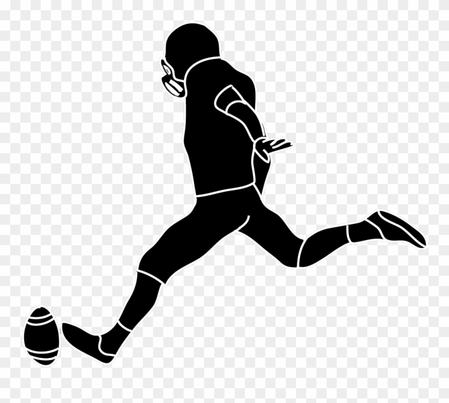 Sports Cliparts Silhouette - Football Player Kicking Clipart - Png Download