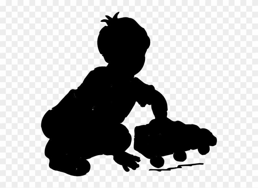 Boy Playing Silhouette Clip Art - Children Playing Clip Art - Png Download