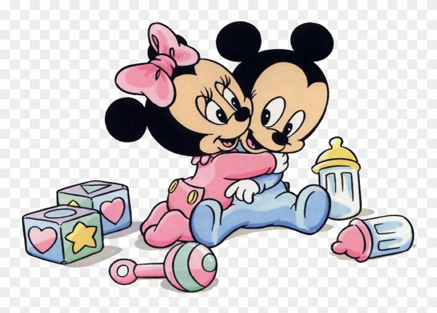 Baby Mickey And Minnie Mouse Clip Art - Mickey And Minnie Mouse Baby - Png Download