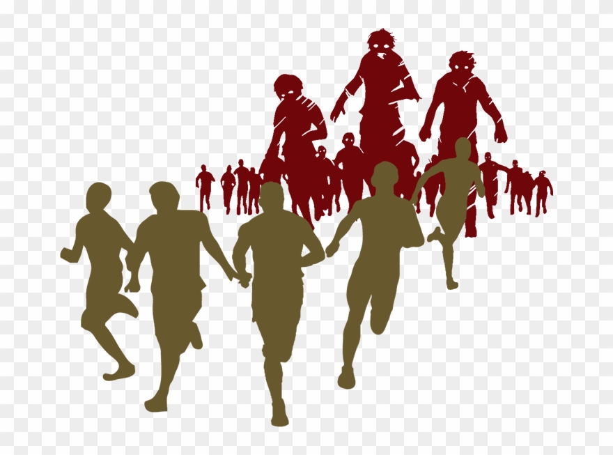 Escape From Idea To Have An Horror - Zombie Running Silhouette Clipart