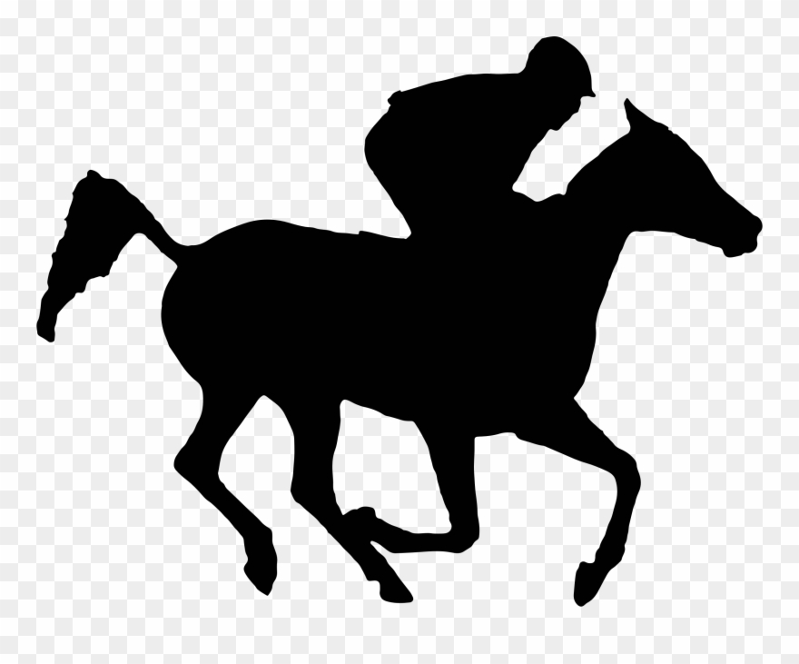Exciting Race Horse Silhouette Clipart Arabian Racehorse - Silhouette Horse Racing Png Transparent Png
