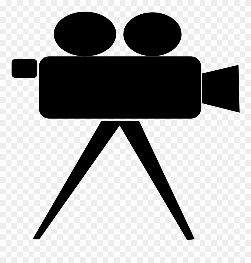 Hollywood Camera Cliparts - Black And White Film Clip Art - Png Download