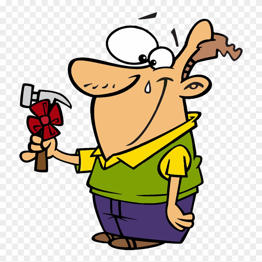 Father's Day Clipart - Cartoon Guy Hammer - Png Download