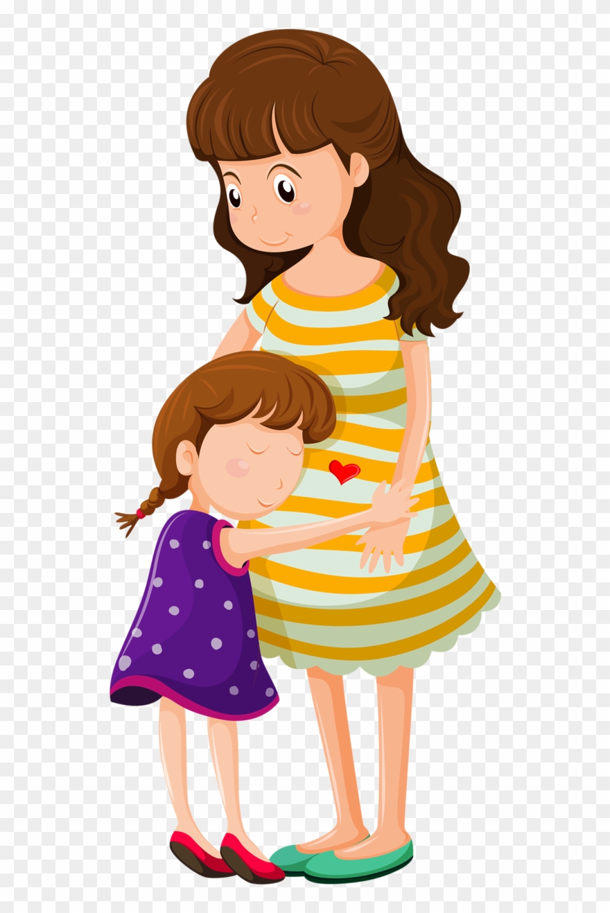 Mommy Love ‿✿⁀°••○ Familie Ist, Schwangerschaft, Grafiken, - Mother And Daughter Hugging Cartoon Clipart