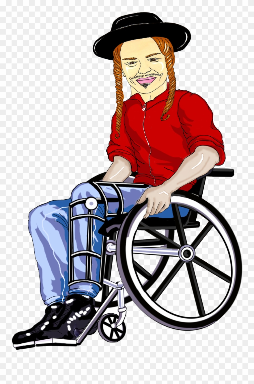 Orthodox Jew In A Wheel Chair - Jew In A Wheelchair Clipart