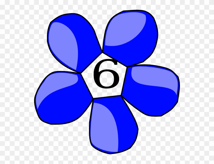 Flower Clip Art At Clker - Blue Colour Flower Clipart - Png Download