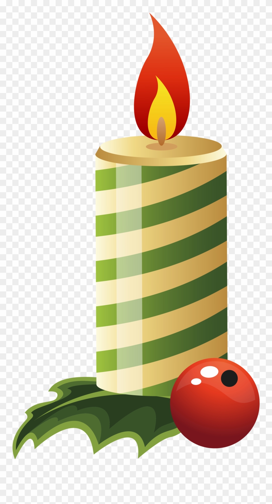 Green Christmas Candle Png Image Gallery Yopriceville - Candle Clip Art Png Transparent Png
