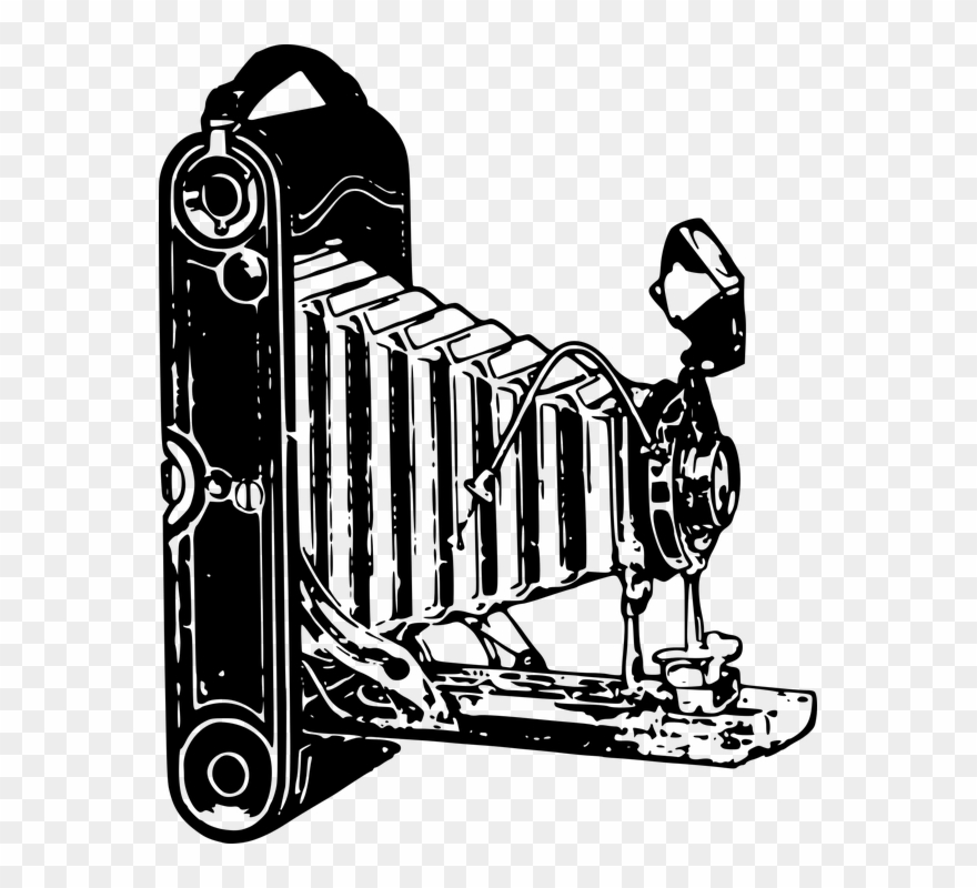 Yeah, They Used To Take Pictures With Film - Old Fashioned Camera Line Art Clipart