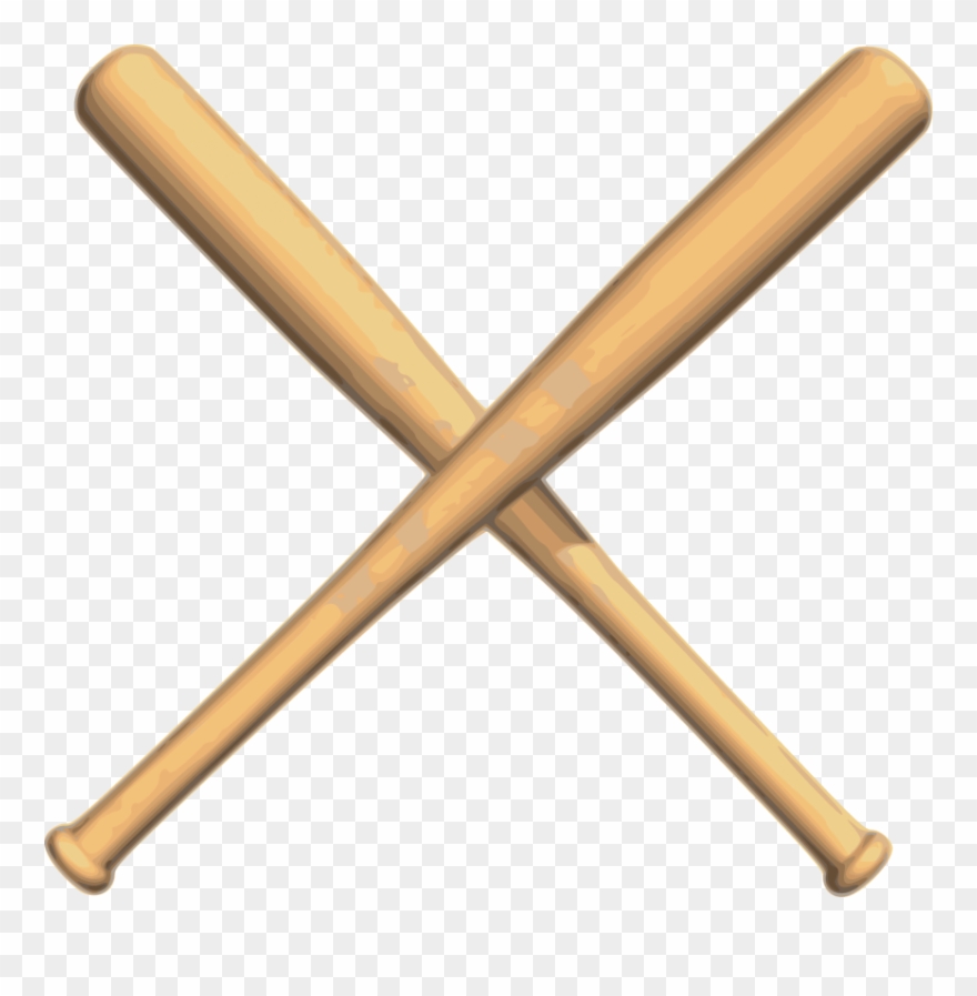 Crossed Bats Baseball - Crossed Baseball Bat Png Clipart
