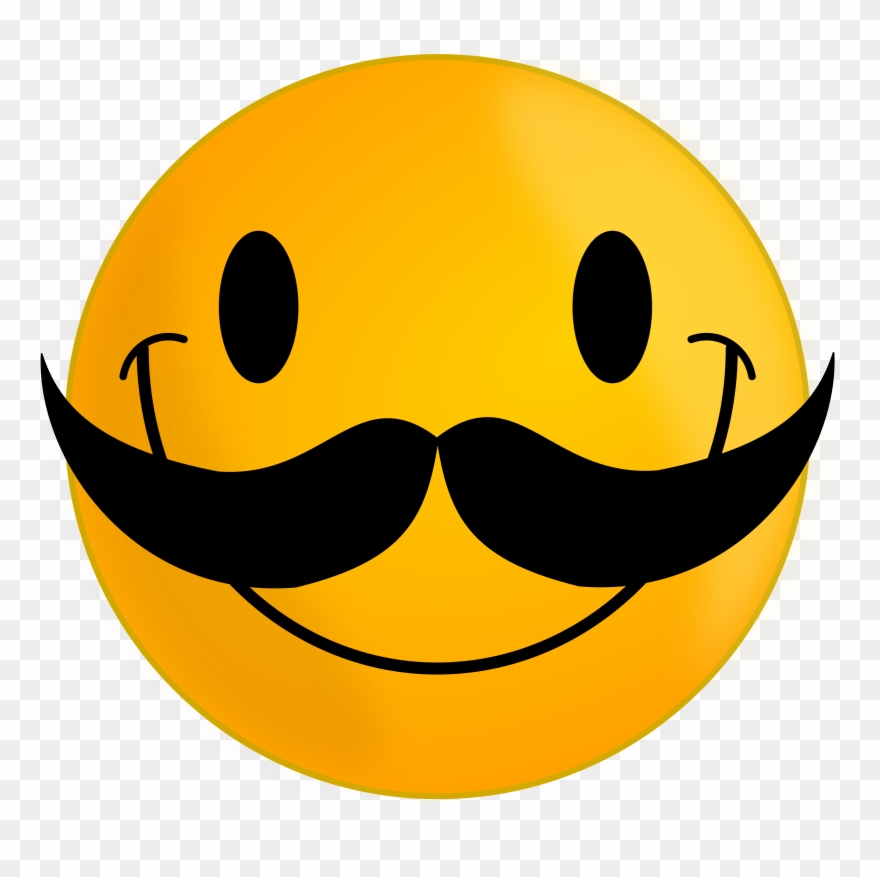 Smile With Mustache Clipart, Vector Clip Art Online, - Smiley Moustache - Png Download