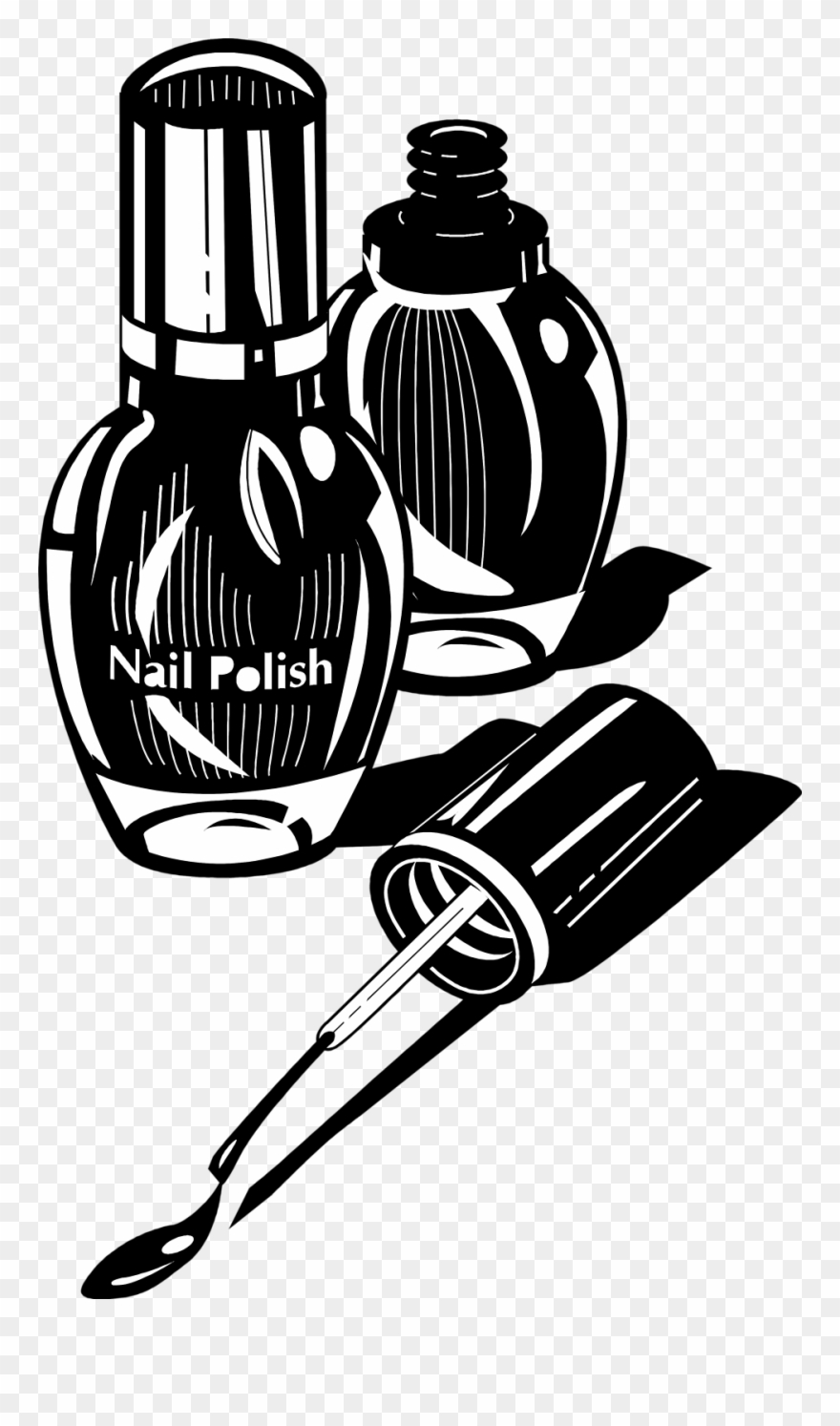 Clip Arts Related To - Nailpolish Black And White - Png Download