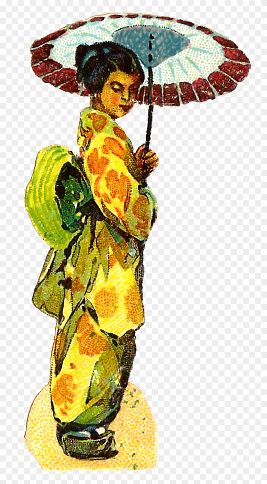 Antique Images Free Japanese Women S Kimono - Japan Vintage Png Clipart