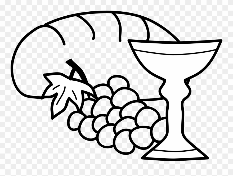 Big Image - Bread And Wine Drawing Clipart