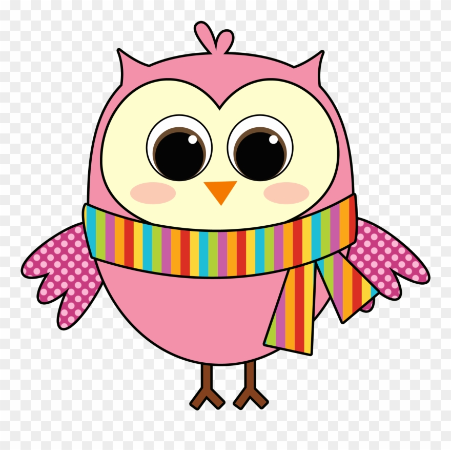 Owl Clip Art Eulen Clipart, Eulenbilder, Winter Cliparts, - Owl With Scarf Clipart - Png Download
