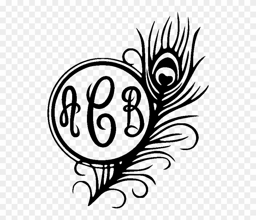 Free Online Tumbler Designer - Peacock Monogram Frame Clipart