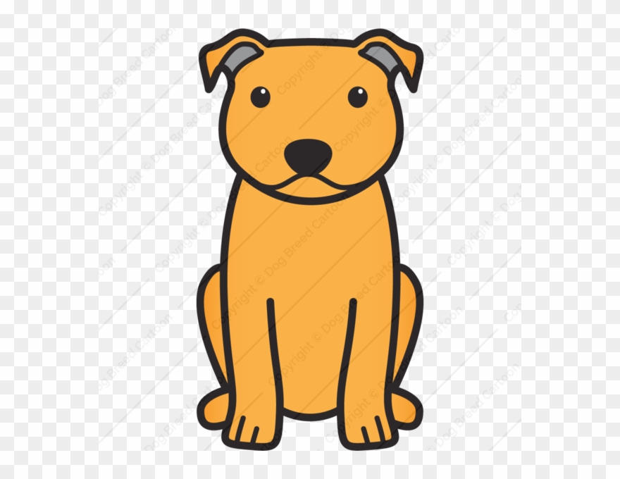 Staffordshire Bull Terrier Orange Edition Dog Breed - Cartoon Staffordshire Bull Terriers Clipart