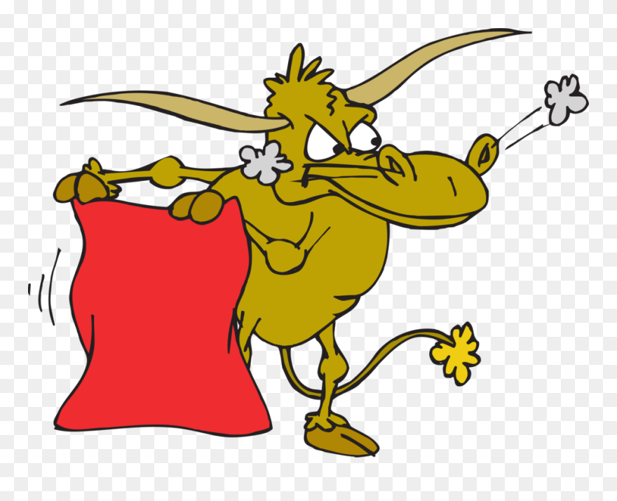 Red Bull Clipart Comic - Bull And Red Cloth - Png Download