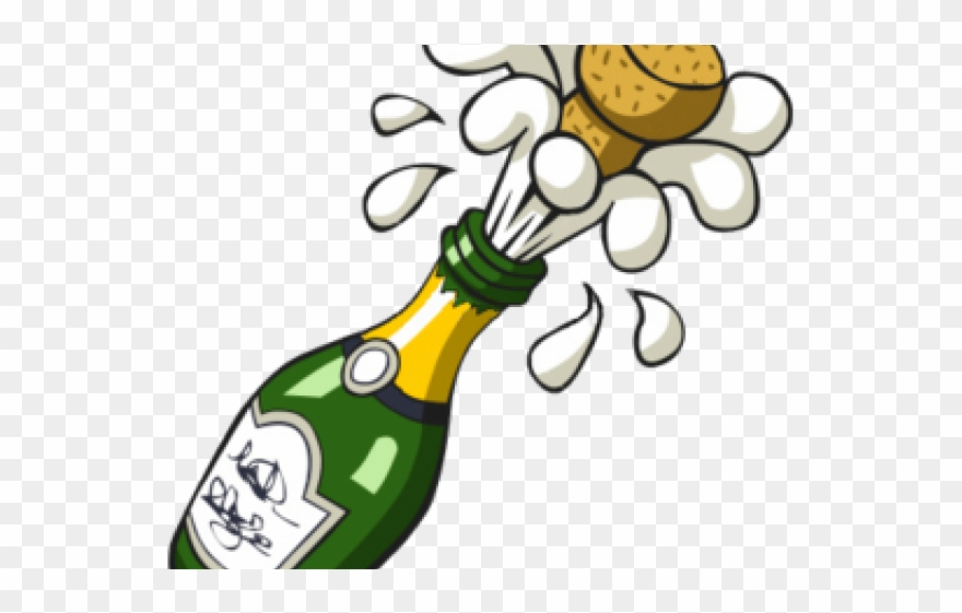 Champagne Clipart Cartoon - Champagne Bottle Clipart Png Transparent Png
