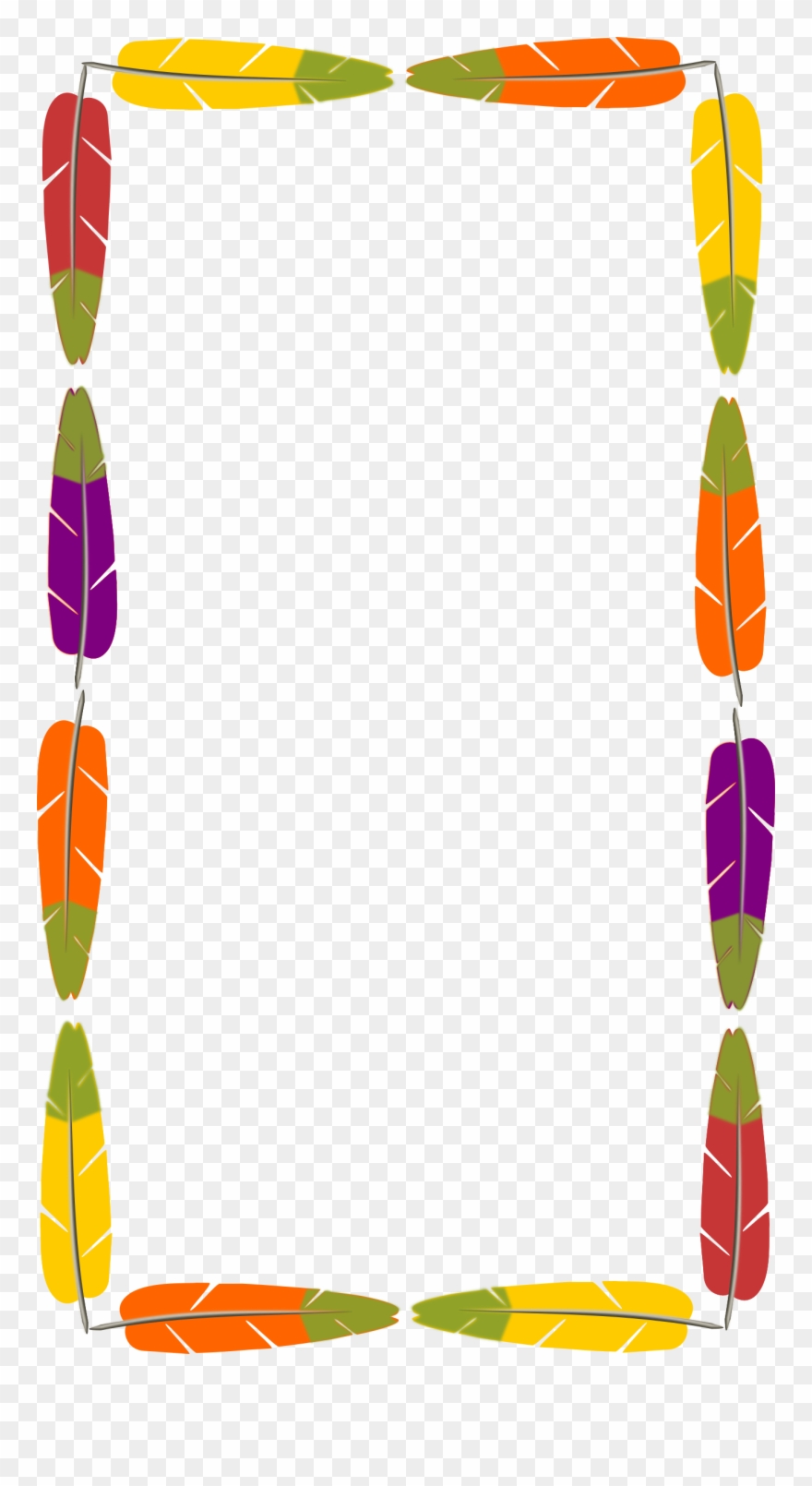 Clipart Frames Feather - Marcos Vectoriales Colores Png Transparent Png