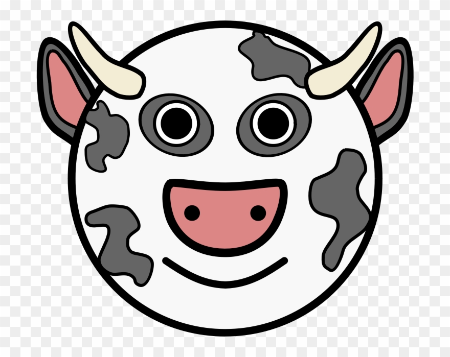 Graphic Library Bull Face Clipart - Cartoon Cow Head - Png Download
