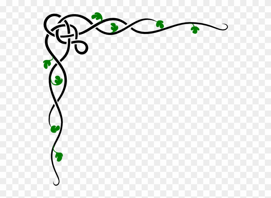 Corner Transparent Vine Clipart Library Library - Corner Border Design Green - Png Download