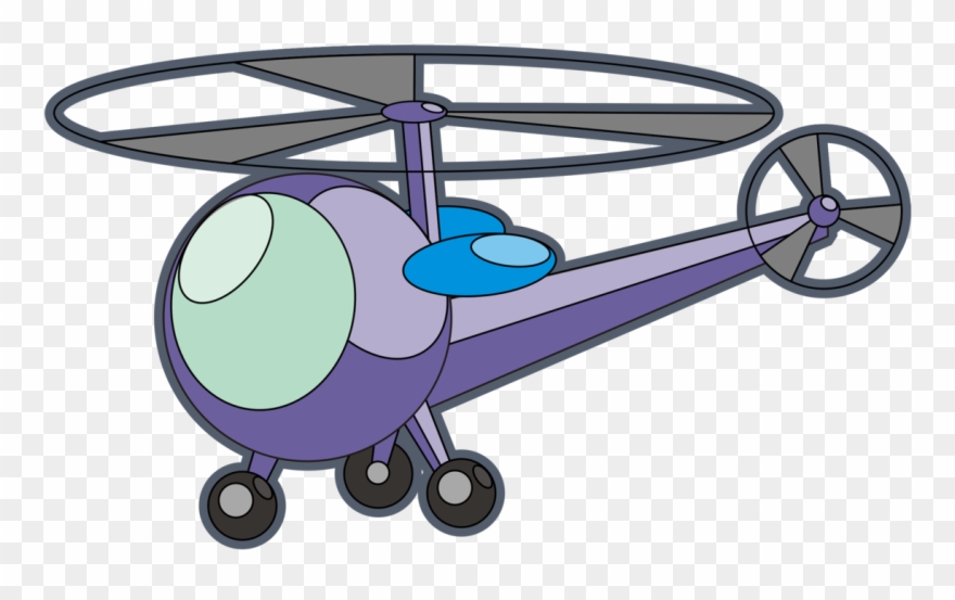 Helicopter Wheel Cartoon Bicycle Purple - Clip Art - Png Download