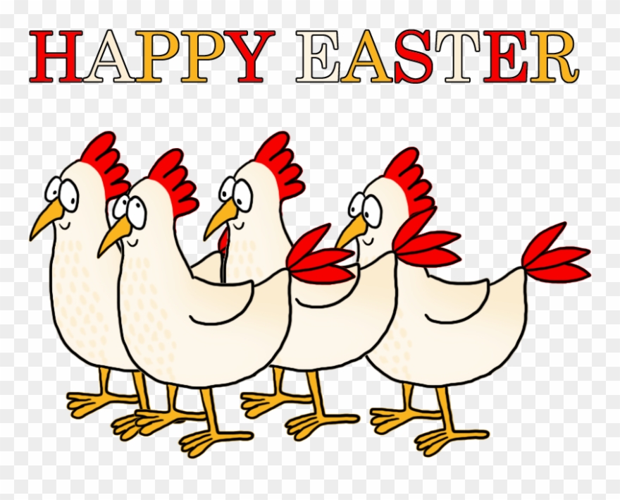 Lots Of Hen Easter Greeting - Clip Art - Png Download