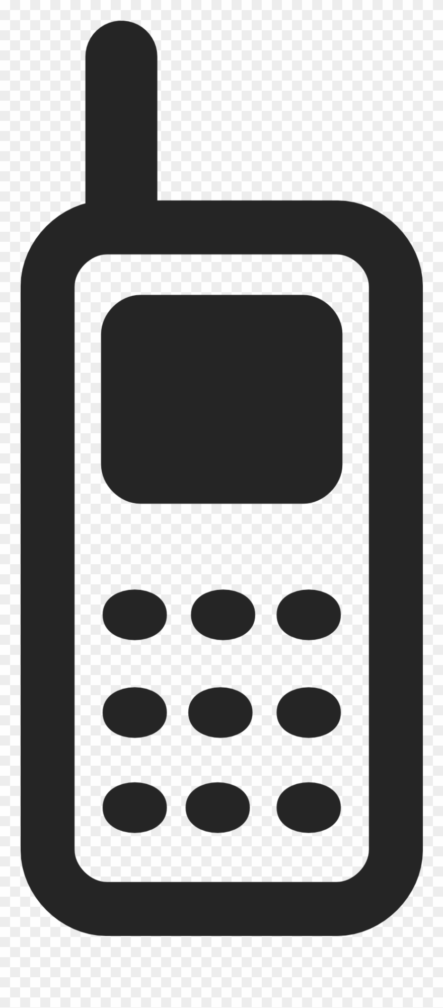 Graphic Transparent Black White Mobile Phone - Mobile Phone Icon Vector Png Clipart