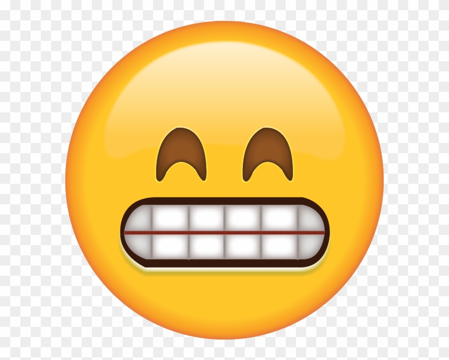 Download Grinning Emoji With Smiling Eyes Teeth Emoji, - Grinning Emoji Clipart