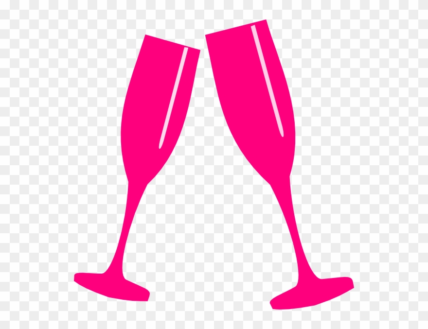 Vector Black And White Download Clipart Champagne - Pink Champagne Glass Clip Art - Png Download